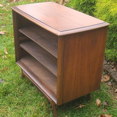 Lot 516: Vintage MCM Wood Record/Media Table