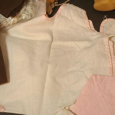 Lot 25: Vintage Dolls, Crocheted Purse, and Doll Clothes
