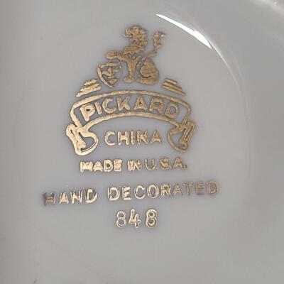 Lot 488: Vintage Pickard "Gold" Tea Set, Vase, and Salt/Pepper Sets