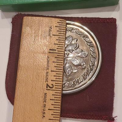 Lot J2: New Vintage Lunt Sterling Medallion "Mistletoe" Pendants/Ornaments (38grams)