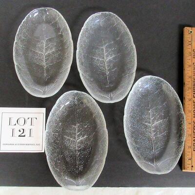 Lot of 4 Vintage Tree of Life Leaf Shaped Dishes Set 2