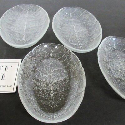 Lot of 4 Vintage Tree of Life Leaf Shaped Dishes Set 2