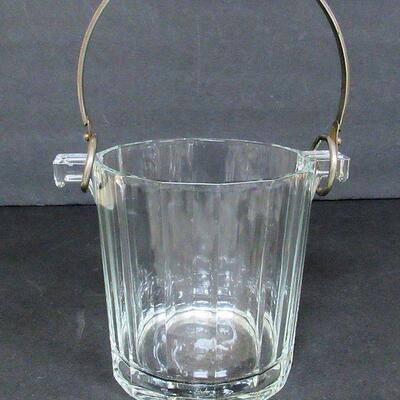 Vintage Heavy Glass Ice Bucket Made in Italy