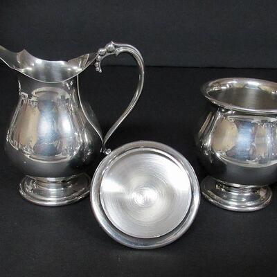 Nice Quality Pewter Coffee Pot, Tea Pot, Sugar and Creamer, Shirley, Williamsburg, Virginia