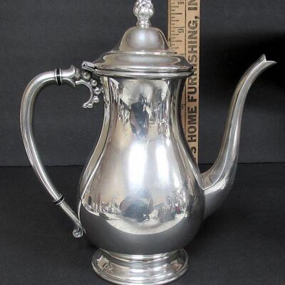 Nice Quality Pewter Coffee Pot, Tea Pot, Sugar and Creamer, Shirley, Williamsburg, Virginia