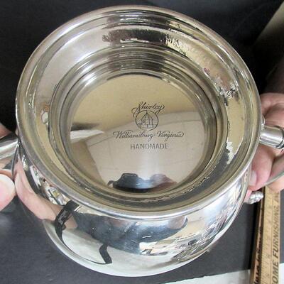 Nice Quality Pewter Coffee Pot, Tea Pot, Sugar and Creamer, Shirley, Williamsburg, Virginia