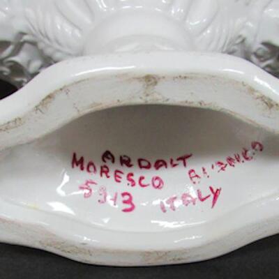 Large Two Handled Bowl, Ardalt Italy, Moresco Blanco 5943, Pierced Design