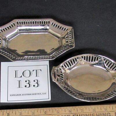 2 Small Candy Dishes Silver Colored Fine China Bavaria, 1927