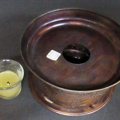 Pfaltzgraff Village Copper Warming Dish With Votive