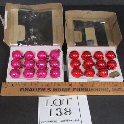 2 Boxes Small Shiny Brite Christmas Ornaments