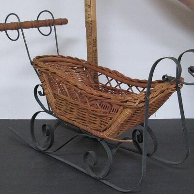 Wicker and Metal Sleigh