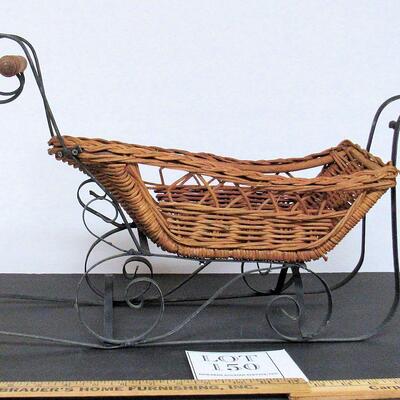 Wicker and Metal Sleigh