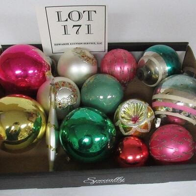 Box of Older Glass Christmas Ornaments