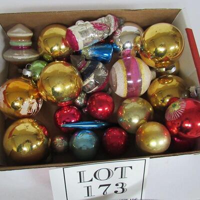 Lot of Vintage Glass Christmas Ornaments