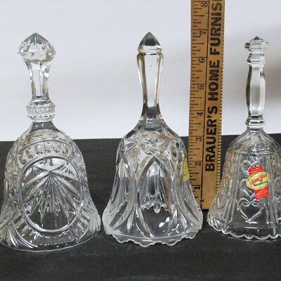 3 Vintage Glass Bells, Lead Glass Good Quality