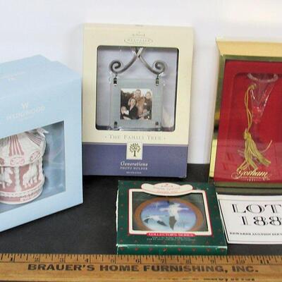 Christmas Ornament Lot, Wedgwood, Hallmark, Gorham, More