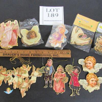 Lot of Older Cardboard Christmas Ornaments