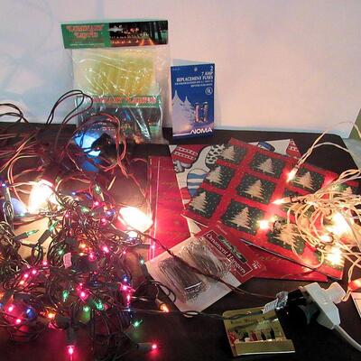 Lot of Misc Xmas, Lights, Wrapping Paper, Fuses, More
