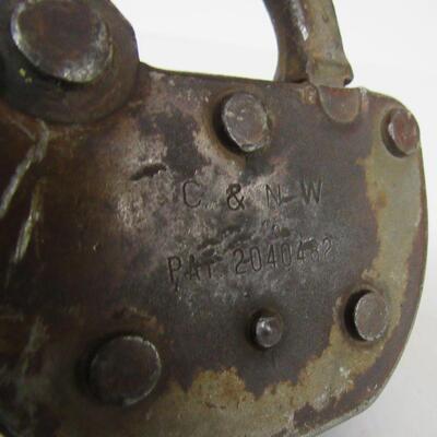 Vintage Chicago Northwestern Railroad Adlake Lock, No Key