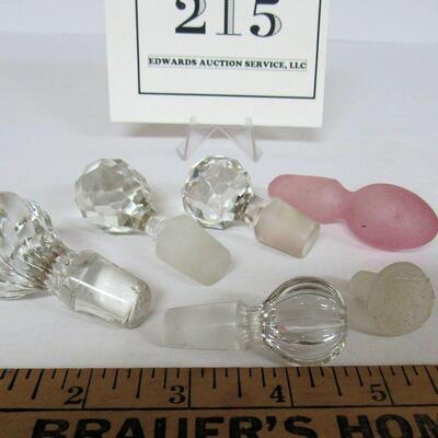 Lot of Misc Glass Stoppers for Cruets and a Small Perfume Topper