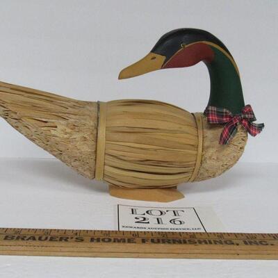 Reed and Wood Decorative Goose