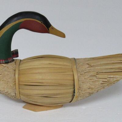 Reed and Wood Decorative Goose
