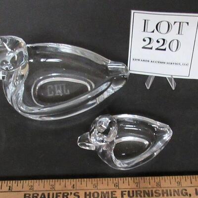 Vintage Duncan Miller Glass Duck Ashtrays