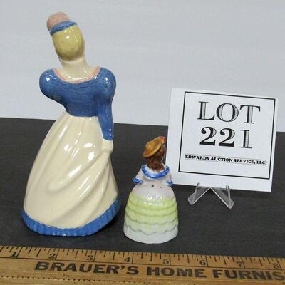 Early Ceramic Arts Studios Madison Lady Figurine and Small Japan Girl Bell Figurine