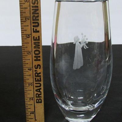Heavy Crystal Etched Vase