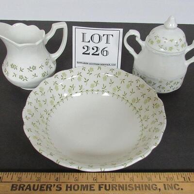Vintage Meakin England China Sugar, Creamer, Large Bowl, 3 Different Back Stamps