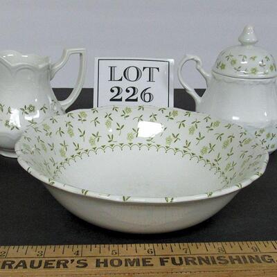 Vintage Meakin England China Sugar, Creamer, Large Bowl, 3 Different Back Stamps