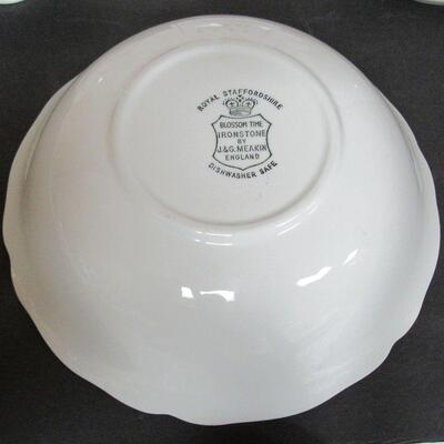 Vintage Meakin England China Sugar, Creamer, Large Bowl, 3 Different Back Stamps