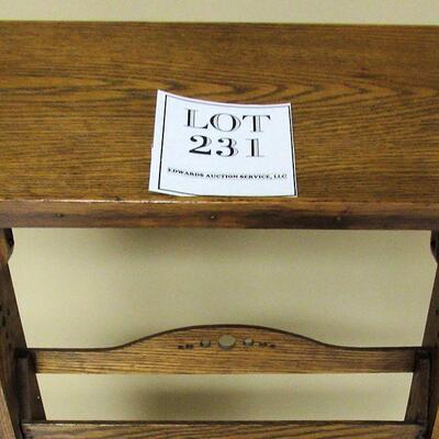 Vintage Oak Church Kneeler With Old Picture of the St. John's Episcopal Church Where It Came From in Minnesota
