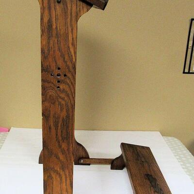Vintage Oak Church Kneeler With Old Picture of the St. John's Episcopal Church Where It Came From in Minnesota
