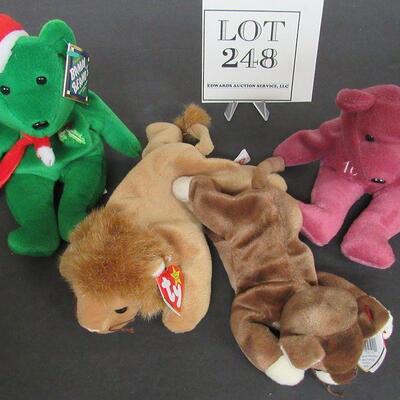 2 Beanie Babies and 2 Bam Beenos Bears