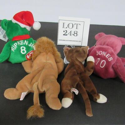 2 Beanie Babies and 2 Bam Beenos Bears