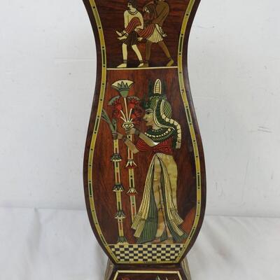 Egyptian Style Inlaid Wooden Vase Decor Piece
