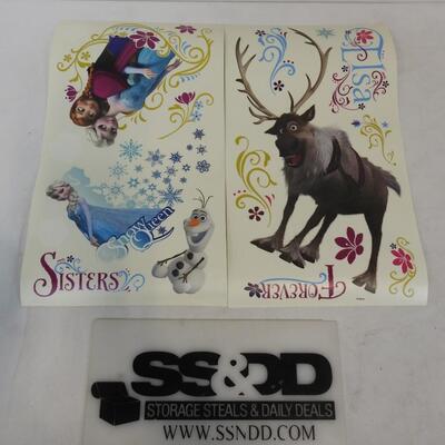 Frozen Anna & Elsa Snow Queen Large Stickers for Wall Decor. Incomplete