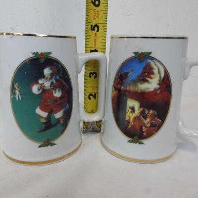 8 Coca-Cola Santa Christmas Mugs, 1996: 2 "When Friends Drop in" & 6 "For Santa"