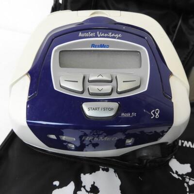 ResMed Humid Air S8 Auto Set Vantage CPAP Sleep Apnea Machine with Blue Bag