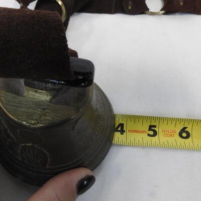 Metal Bell (Brass?) with Leather Strap - Chiantel Fondeur 1878 Saignelegier