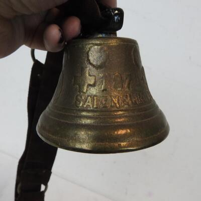 Metal Bell (Brass?) with Leather Strap - Chiantel Fondeur 1878 Saignelegier