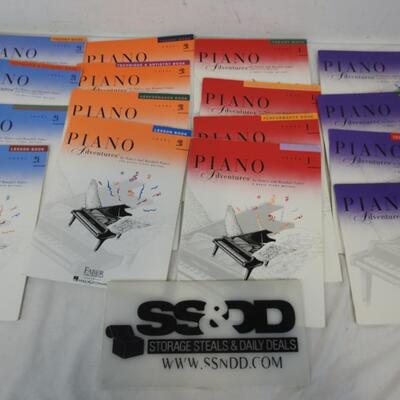16 Piano Adventure Books, Theory, Technique, Performance, Lesson books