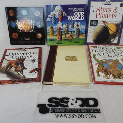 6 pc. Nonfiction, Science books, Our Solar System-The Great Dinosaur Atlas