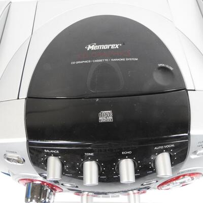 Memorex CD Graphics Karaoke System with Cassette Recorder, Tested and Works
