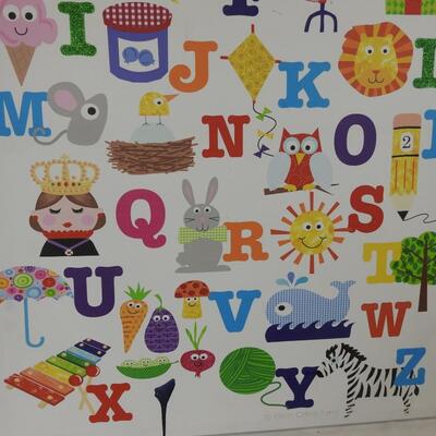 ABC Alphabet Canvas Art 30 x 24 Inch Frame on White Background Ellen Crimi-Trent