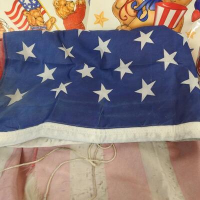 Patriotic lot: USA flag 3ftx5ft, wind spinners, banner, ty beanie