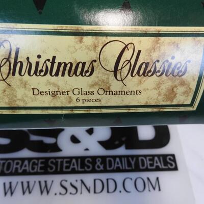 7 Boxes of 4 Ornaments, Christmas Classics Hand Decorated Glass Ornaments
