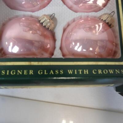 7 Boxes of 4 Ornaments, Christmas Classics Hand Decorated Glass Ornaments