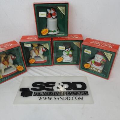 5 Musical Treasure Porcelain Hand Painted Christmas Decorations - New